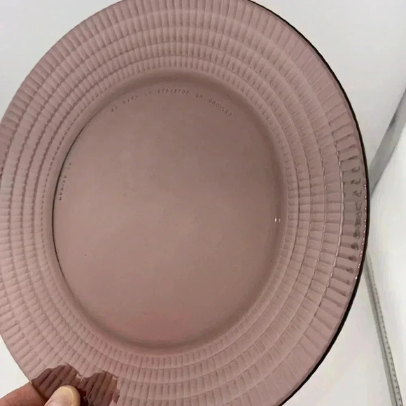 Vintage Fortecrisa Amethyst Purple Plum Glass Dinner Plates Mexico Ribbed Set/6 - Picture 12 of 15